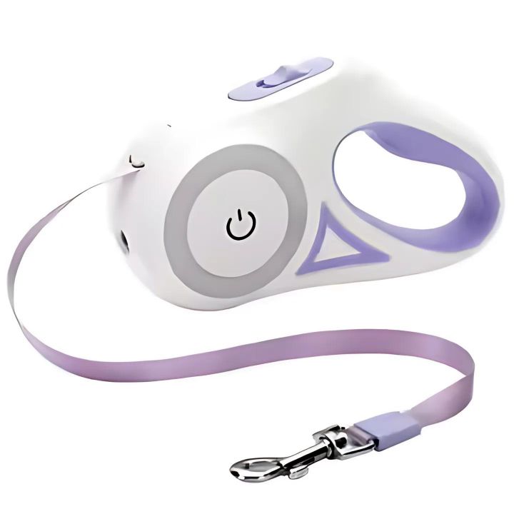 Retractable Dog Leash with LED Light — 16.5 ft, for Small & Medium Dogs