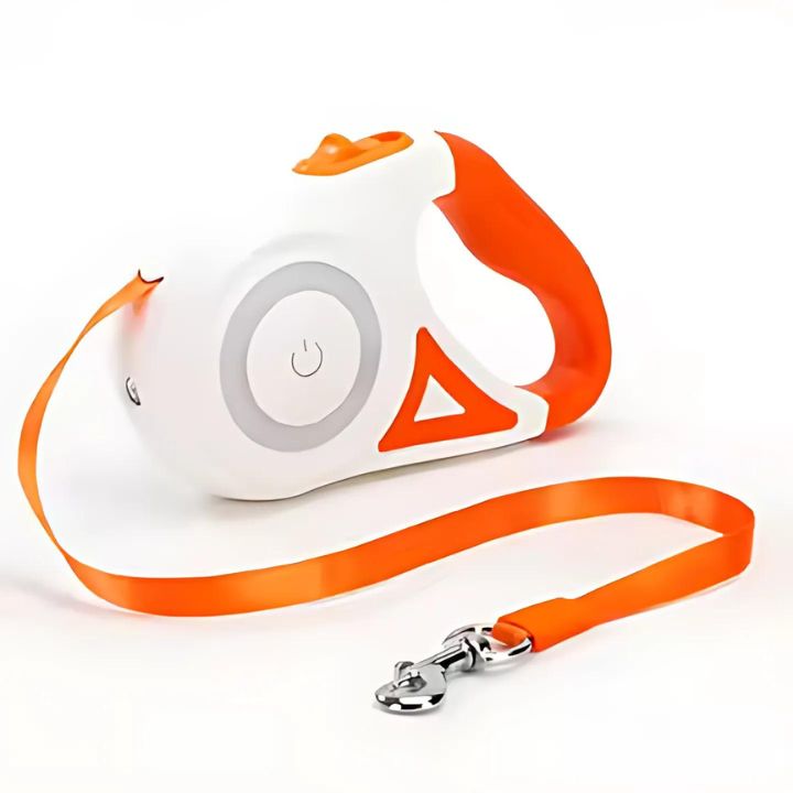 Retractable Dog Leash with LED Light — 16.5 ft, for Small & Medium Dogs