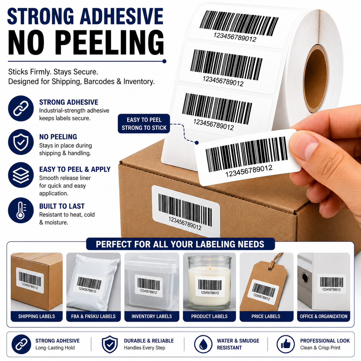 2" × 1" Direct Thermal Labels — 1,000 Labels Per Roll