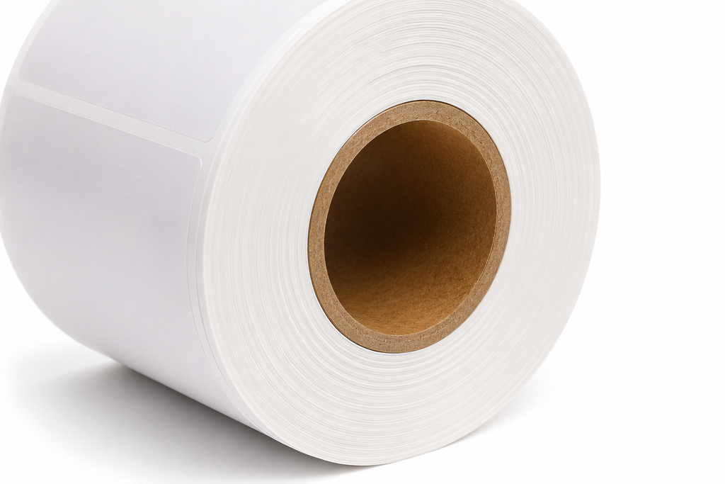 Matte white surface of 4x6 direct thermal shipping label roll